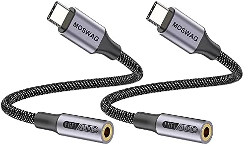 MOSWAG USB מסוג C עד 3.5 ממ מתאם שקע אוזניות, מתאם שמע USB C ל- AUX כבל כבל דונגל לסמסונג גלקסי S21 S20 Ultra S20+ הערה