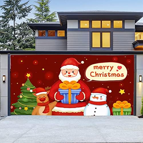 חג המולד חיצוני מוסך דלת שטיח בד חג מסיבת קישוט רקע בד התאמת תליית בד רב גודל אירוע מתכנן מארגן 2022