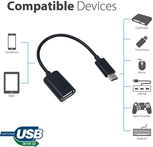 עובד מתאם OTG USB-C 3.0 עבור DELL XPS 13D-2608 לפונקציות מהירות, מאומתות, מרובות שימוש, כגון מקלדת, כונני אגודל, עכברים